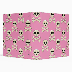 Skull with Bones 3 Ring Binder