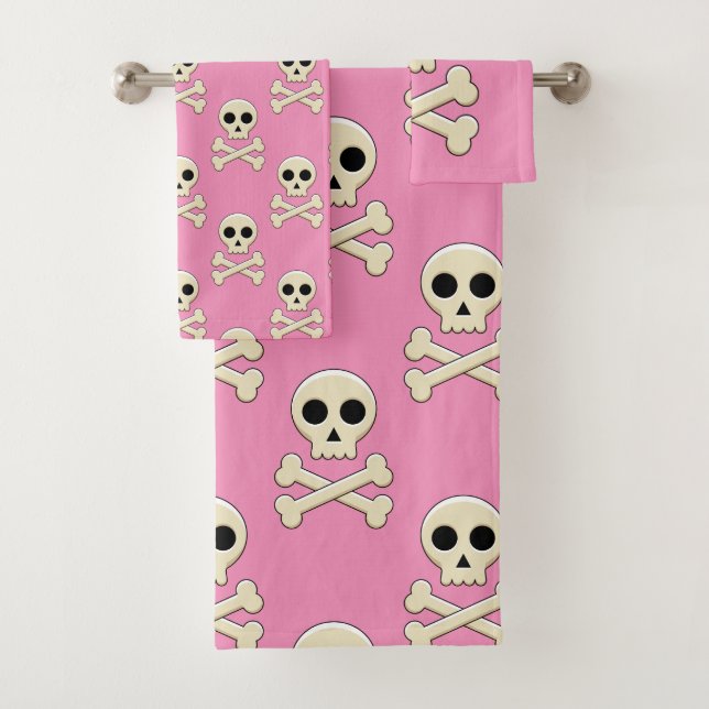 Skull with Bones Bath Towel Set (Insitu)