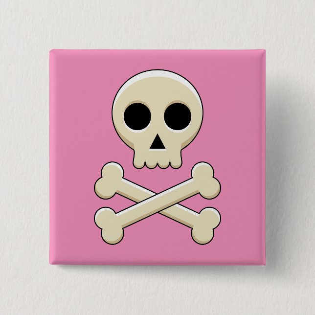 Skull with Bones Button (Front)