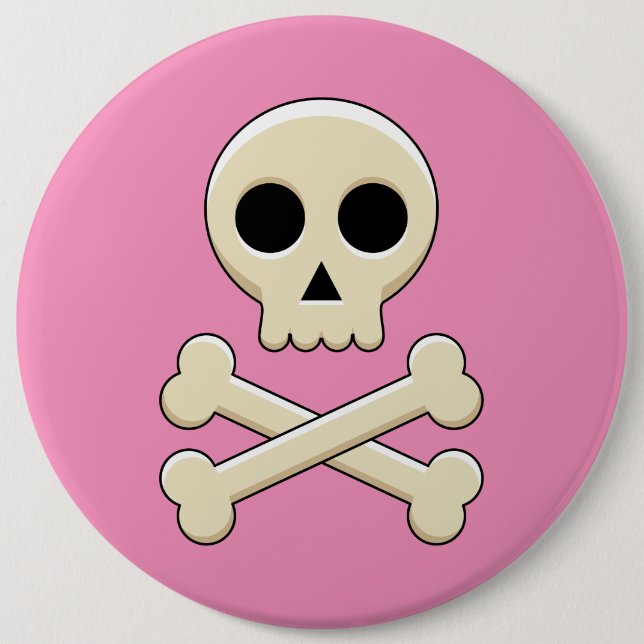 Skull with Bones Button (Front)