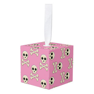 Skull with Bones Cube Ornament