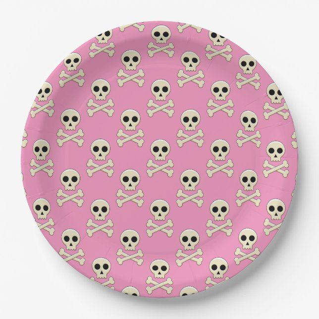 Skull with Bones Paper Plates (Front)