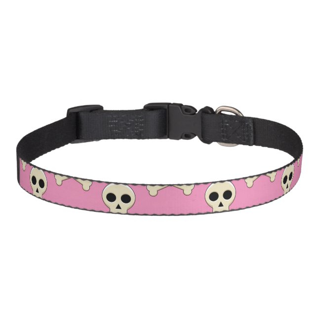 Skull with Bones Pet Collar (Front)