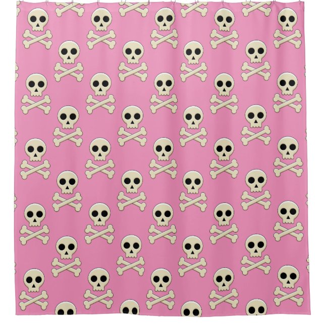 Skull with Bones Shower Curtain (Front)