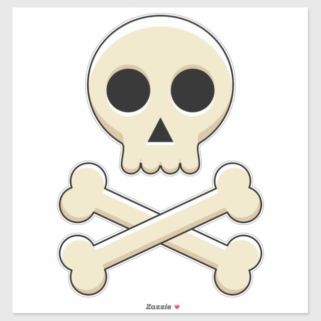 Skull with Bones Sticker (Sheet)