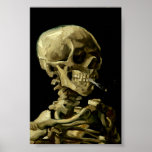Skull With Burning Cigaret By Van Gogh Poster at Zazzle