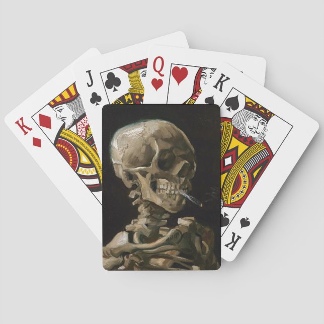 Skull with Burning Cigaret Vincent van Gogh Art Poker Cards (Back)