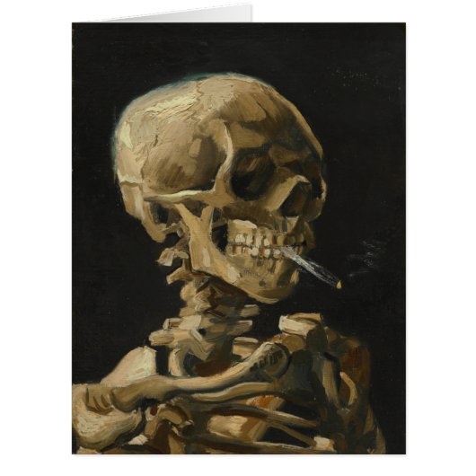 Skull with Burning Cigarette by van Gogh Cards (Front)