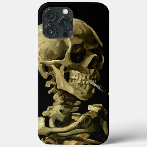 Skull with Burning Cigarette by Van Gogh iPhone 13 Pro Max Case