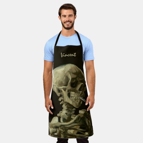 Skull with Burning Cigarette by Vincent van Gogh Apron