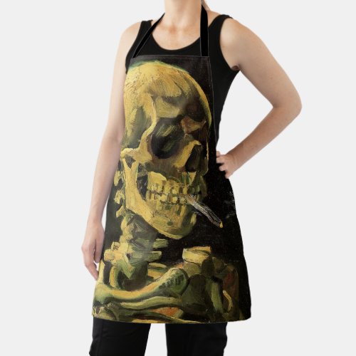 Skull with Burning Cigarette by Vincent van Gogh Apron