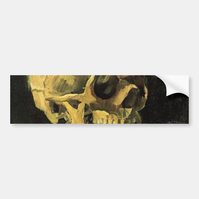Skull with Burning Cigarette by Vincent van Gogh Bumper Sticker (Front)