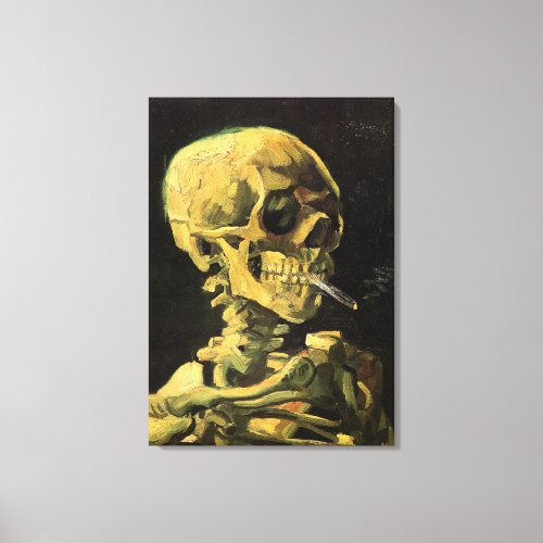 Skull with Burning Cigarette by Vincent van Gogh Canvas Print