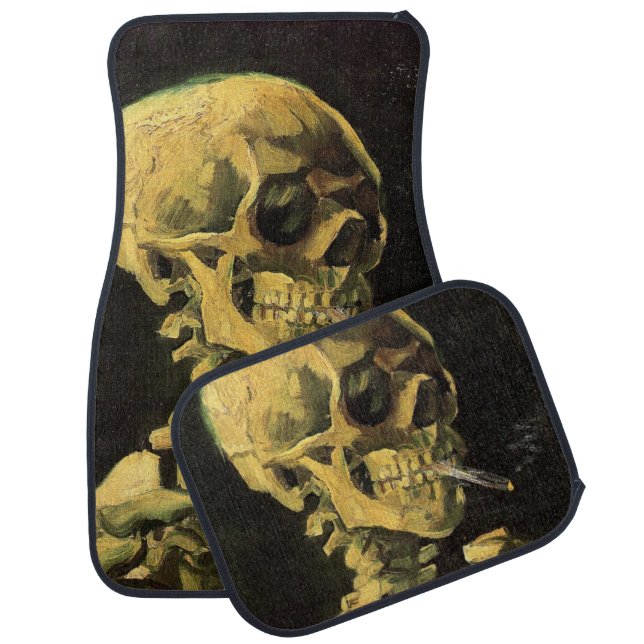 Skull with Burning Cigarette by Vincent van Gogh Car Mat (Set)