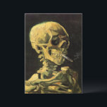 Skull with Burning Cigarette by Vincent van Gogh Cards<br><div class="desc">Skull with Burning Cigarette by Vincent van Gogh is a vintage fine art post impressionism still life painting. A portrait of human skeleton smoking. Great image to use for anti-smoking products. Smoking kills 1, 000s every year, help someone to quit smoking today. Great image for Halloween or Día de los...</div>