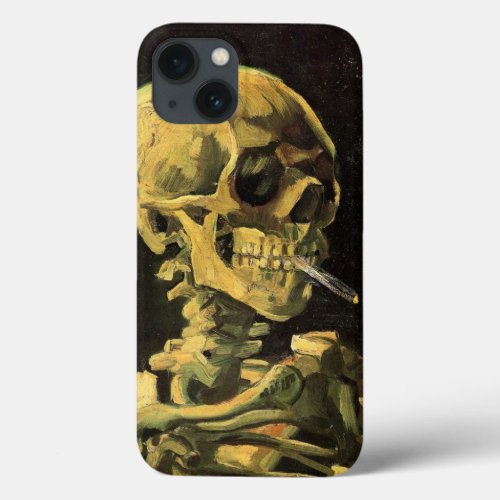 Skull with Burning Cigarette by Vincent van Gogh iPhone 13 Case