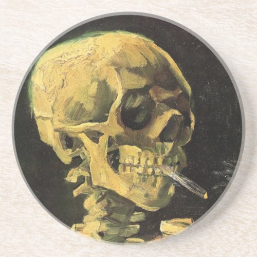 Skull with Burning Cigarette by Vincent van Gogh Coaster