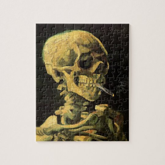 Skull with Burning Cigarette by Vincent van Gogh Jigsaw Puzzle | Zazzle.com