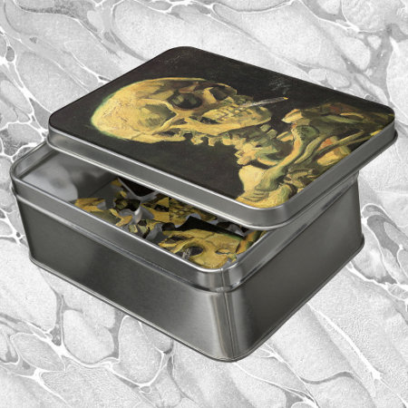Skull With Burning Cigarette By Vincent Van Gogh Jigsaw Puzzle