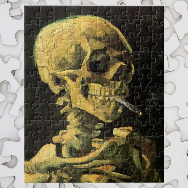 cigarette puzzle Skull with Burning Cigarette by Vincent van Gogh Jigsaw Puzzle