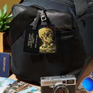 Skull with Burning Cigarette by Vincent van Gogh Luggage Tag
