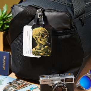 Skull with Burning Cigarette by Vincent van Gogh Luggage Tag