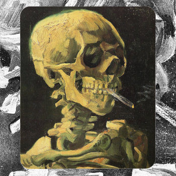 Skull With Burning Cigarette By Vincent Van Gogh Mouse Pad by VanGogh_Gallery at Zazzle
