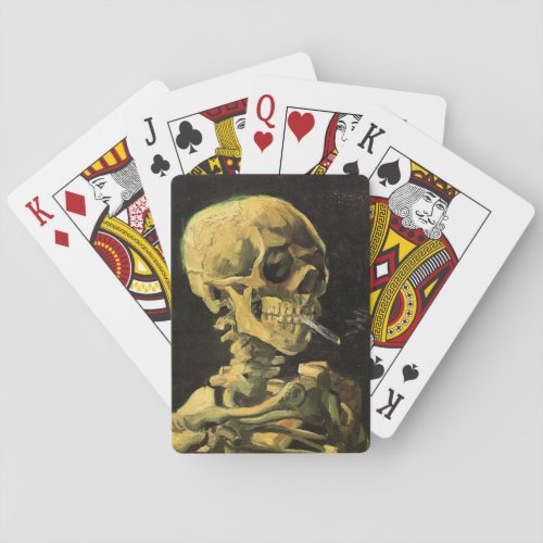 Skull with Burning Cigarette by Vincent van Gogh Poker Cards