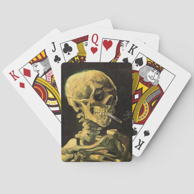 Skull with Burning Cigarette by Vincent van Gogh Poker Cards (Back)