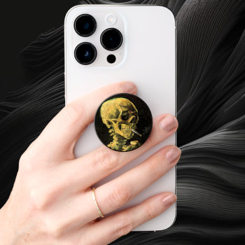 Skull With Burning Cigarette By Vincent Van Gogh Popsocket by VanGogh_Gallery at Zazzle
