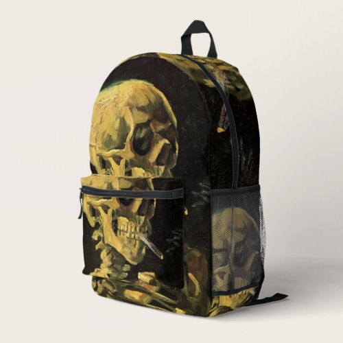 Skull with Burning Cigarette by Vincent van Gogh Printed Backpack