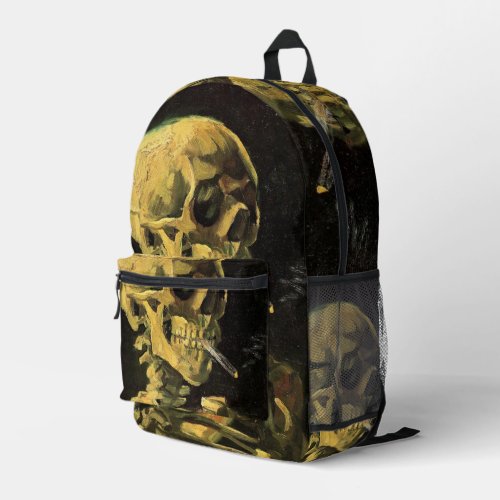 Skull with Burning Cigarette by Vincent van Gogh Printed Backpack