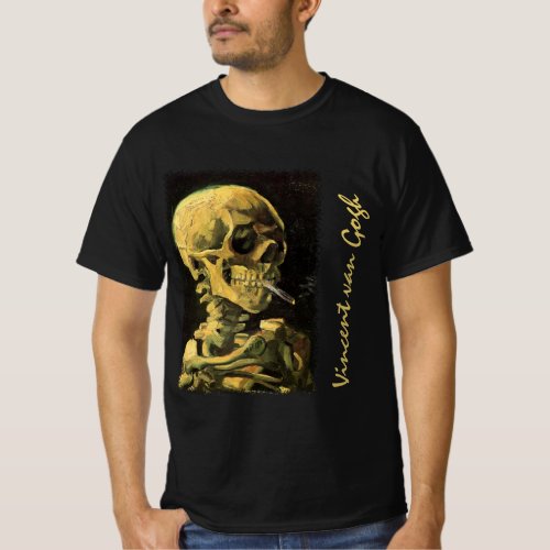 Skull with Burning Cigarette by Vincent van Gogh T_Shirt