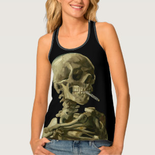 Skull with Burning Cigarette by Vincent van Gogh Tank Top