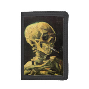 Skull with Burning Cigarette by Vincent van Gogh Trifold Wallet