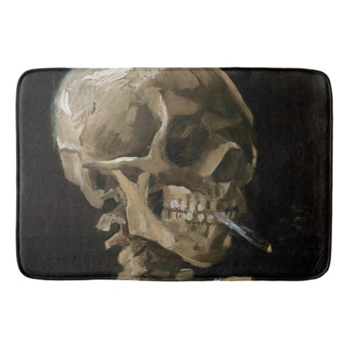 Skull with Burning Cigarette Vincent van Gogh Art Bath Mat