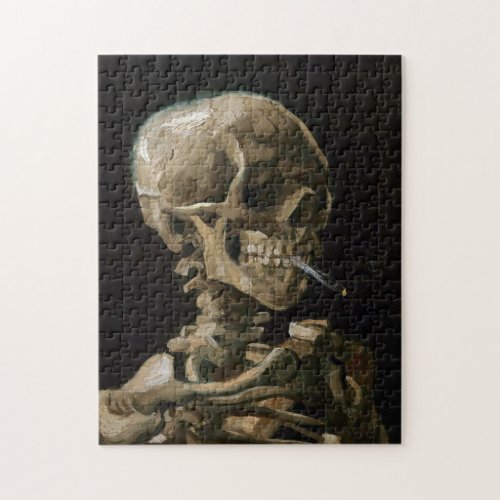 Skull with Burning Cigarette Vincent van Gogh Art Jigsaw Puzzle