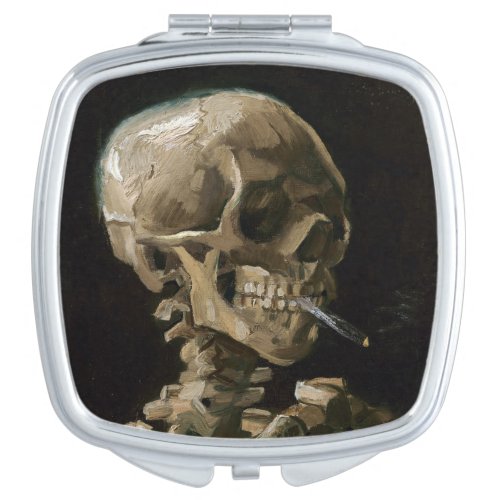 Skull with Burning Cigarette Vincent van Gogh Art Mirror For Makeup