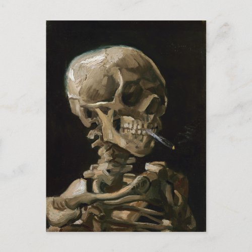 Skull with Burning Cigarette Vincent van Gogh Art Postcard