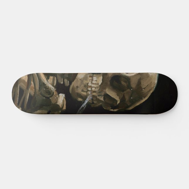 Skull with Burning Cigarette Vincent van Gogh Art Skateboard