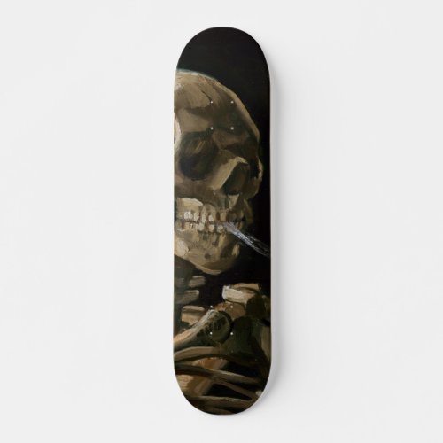 Skull with Burning Cigarette Vincent van Gogh Art Skateboard