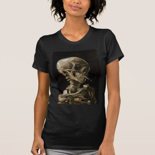 Skull with Burning Cigarette Vincent van Gogh Art T_Shirt