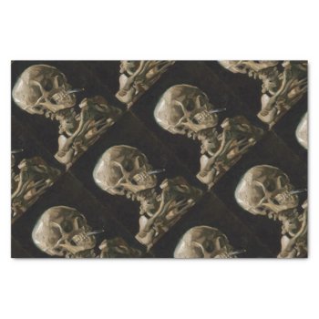 Skull With Burning Cigarette Vincent Van Gogh Art Tissue Paper by Then_Is_Now at Zazzle