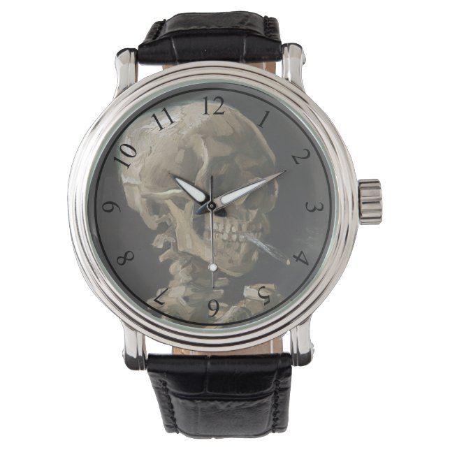 Skull with Burning Cigarette Vincent van Gogh Art Watch (Front)