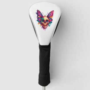Skull with Butterfly Wings Golf Head Cover