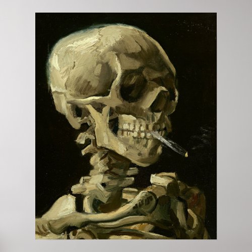 Skull with Cigaret by Van Gogh Poster
