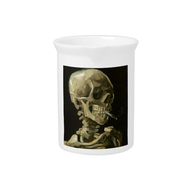 Skull with Cigarette by Van Gogh Beverage Pitcher (Front)