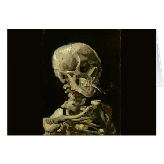 Skull with Cigarette by Van Gogh Cards (Front Horizontal)