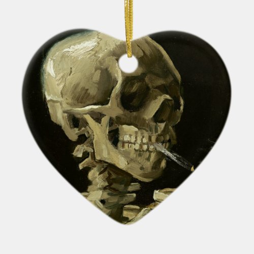 Skull with Cigarette by Van Gogh Ceramic Ornament