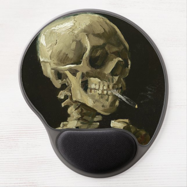 Skull with Cigarette by Van Gogh Gel Mouse Pad (Front)